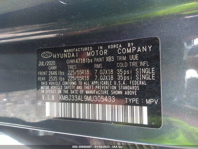 Hyundai TUCSON SEL 2021 KM8J33AL9MU305433 Image 10