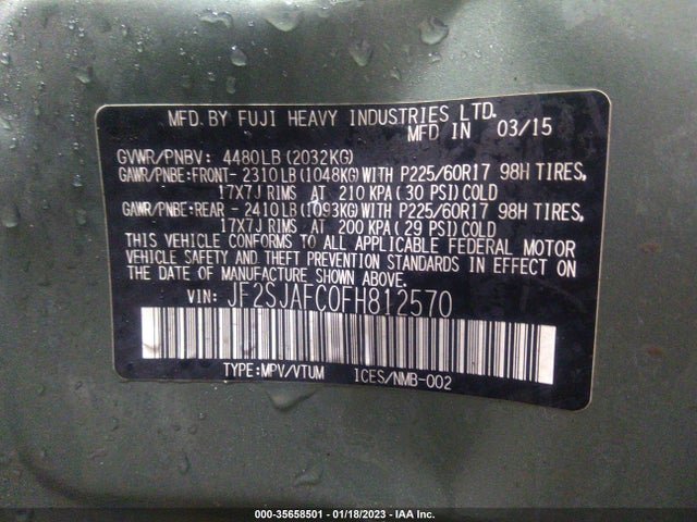 Subaru Forester 2.5i Premium 2015 JF2SJAFC0FH812570 Image 9