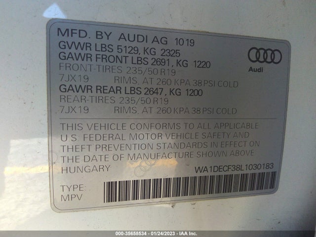 WA1DECF38L1030183 Audi Q3 S Line Premium