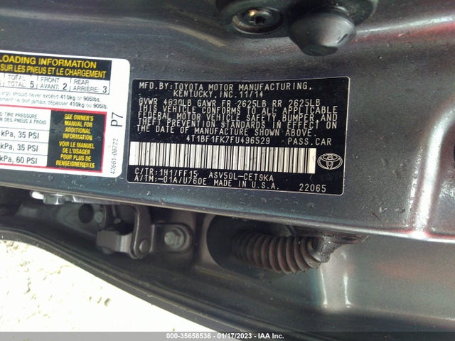 2015 Toyota Camry, VIN: 4T1BF1FK7FU496529