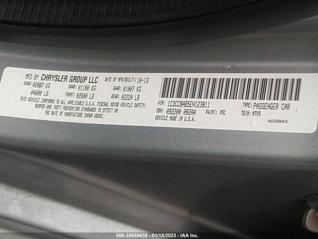Chrysler 200 LX 2014 1C3CCBAB5EN123811 Image 10