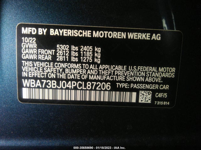 BMW 5 Series 540i Xdrive 2023 аукцион фото