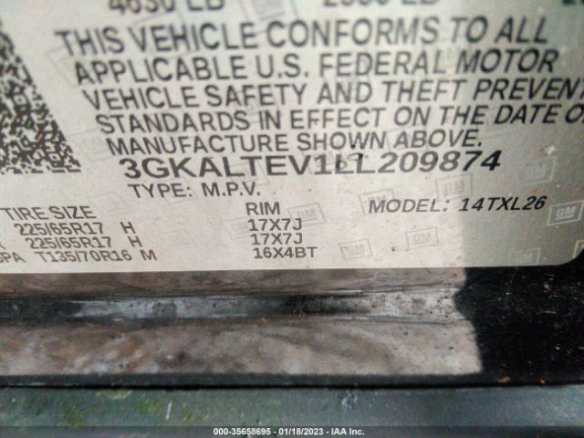 3GKALTEV1LL209874 GMC Terrain Sle