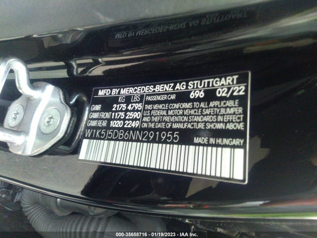 2022 Mercedes-Benz CLA-Class, VIN: W1K5J5DB6NN291955
