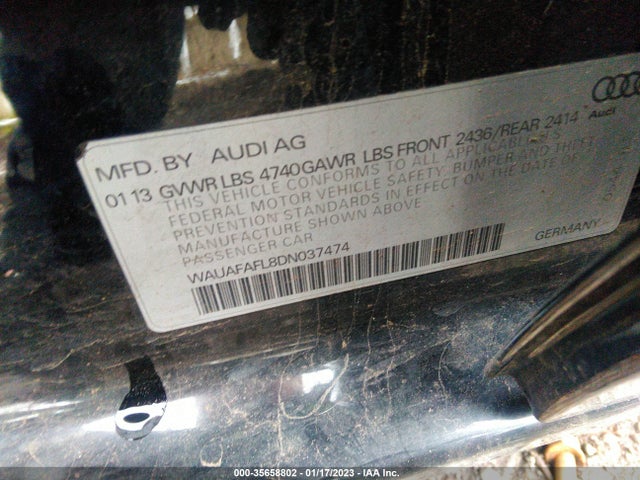 WAUAFAFL8DN037474 Audi A4 PREMIUM