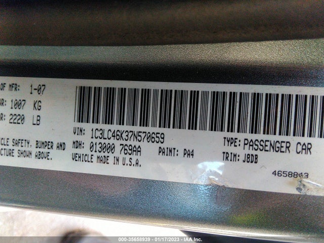Chrysler SEBRING SDN 2007 1C3LC46K37N570659 Image 10