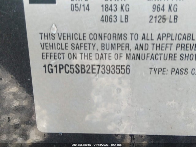 Chevrolet Cruze 1lt 2014 1G1PC5SB2E7393556 Image 9