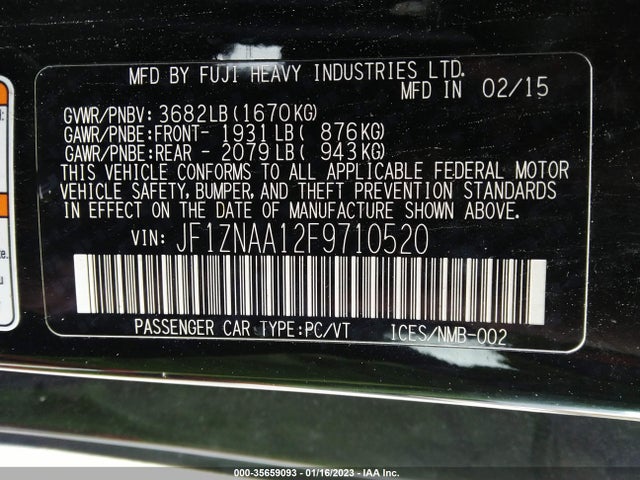 2015 Scion FR-S, VIN: JF1ZNAA12F9710520