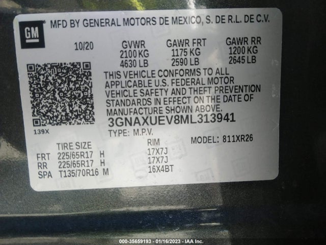 Chevrolet EQUINOX LT 2021 3GNAXUEV8ML313941 Image 9