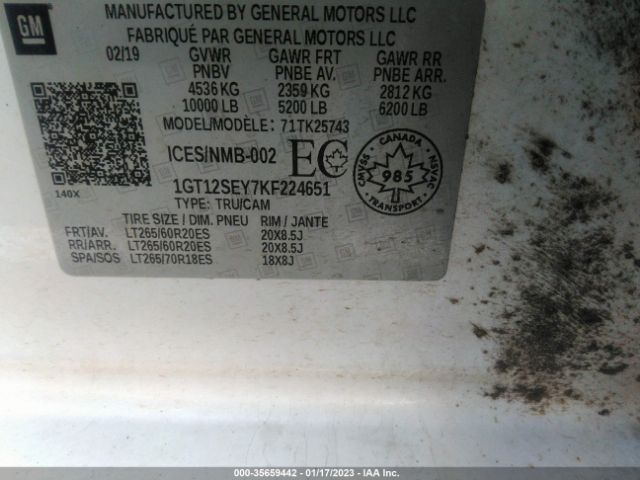 1GT12SEY7KF224651 GMC Sierra 2500hd Denali