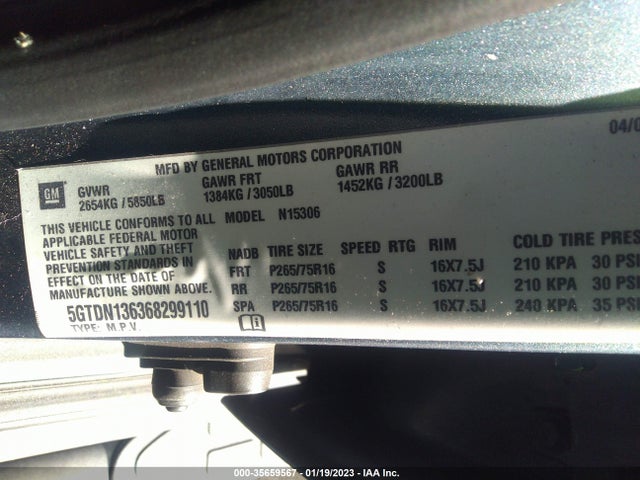 5GTDN136368299110 Hummer H3