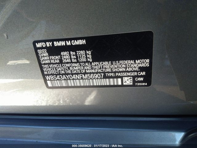 WBS43AY04NFM56907 BMW M3 Competition Xdrive