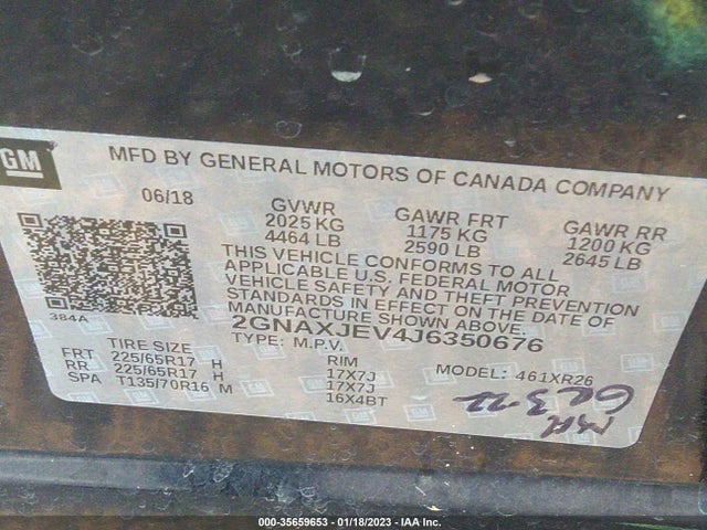 Chevrolet EQUINOX LT 2018 2GNAXJEV4J6350676 Image 10