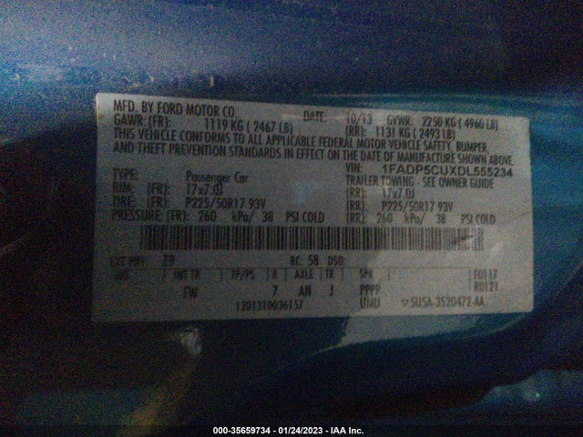 2013 FORD C-MAX ENERGI SEL VIN: 1FADP5CUXDL555234