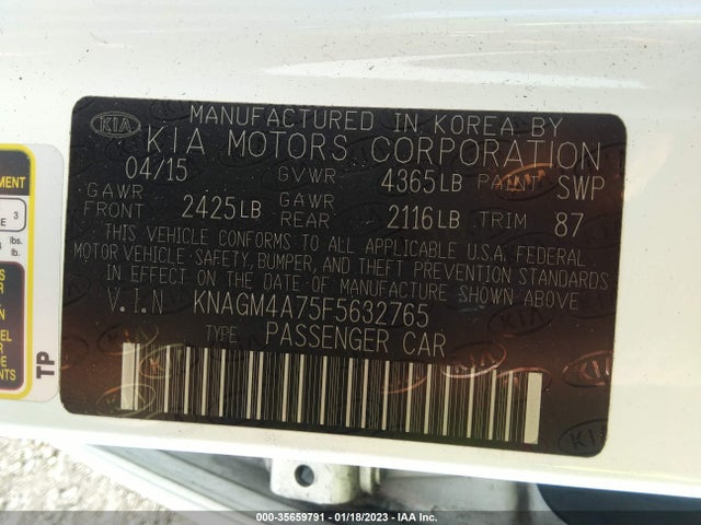 KIA Optima Lx 2015 KNAGM4A75F5632765 Image 9