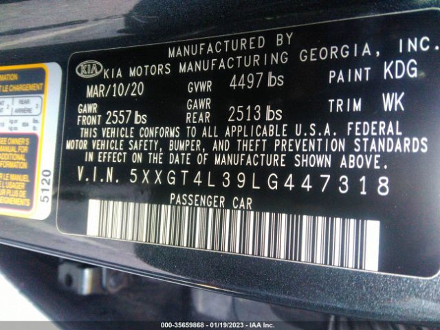5XXGT4L39LG447318 KIA Optima Lx