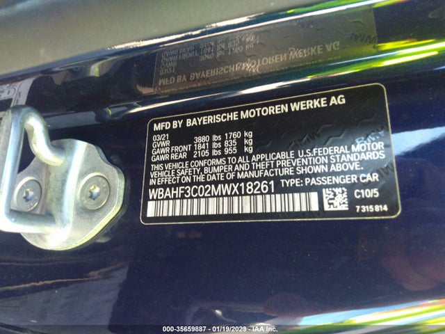 2021 BMW Z4, VIN: WBAHF3C02MWX18261