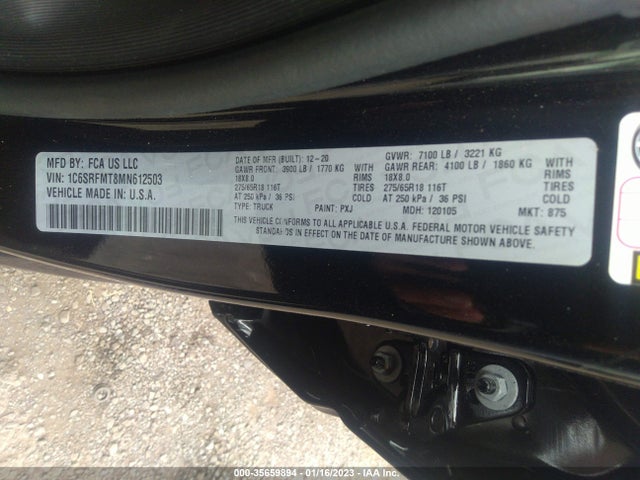 RAM 1500 Big Horn 2021 1C6SRFMT8MN612503 Image 9