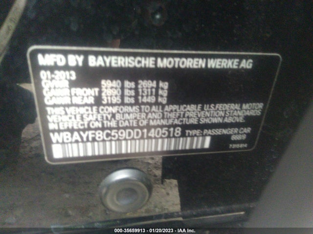 BMW 7 Series 750li Xdrive 2013 WBAYF8C59DD140518 Image 10