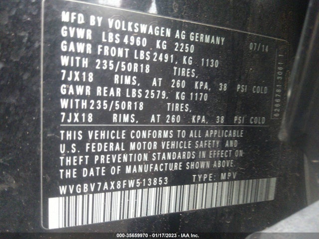 WVGBV7AX8FW513853 Volkswagen TIGUAN SE