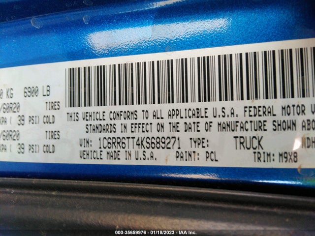 1C6RR6TT4KS689271 RAM 1500 Classic Big Horn
