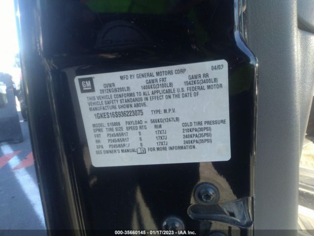 1GKES16S936223075 GMC ENVOY XL