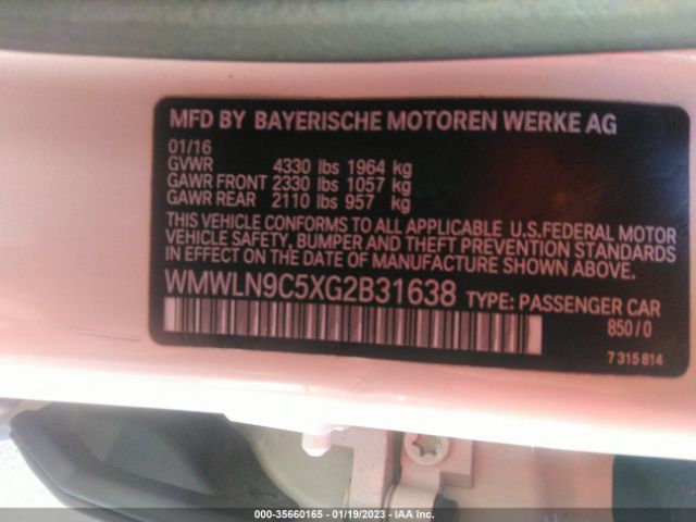 WMWLN9C5XG2B31638 Mini Cooper Clubman S