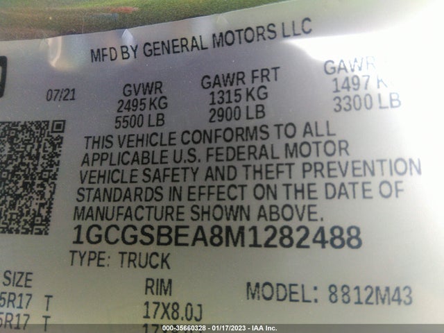 Chevrolet Colorado 2wd Work Truck 2021 1GCGSBEA8M1282488 Image 9