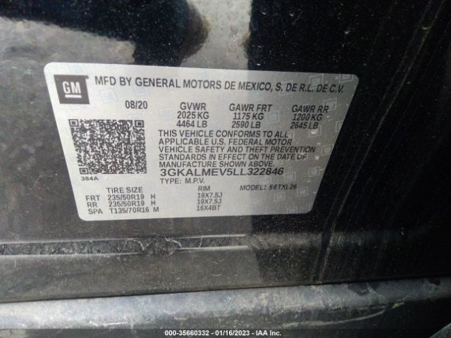 3GKALMEV5LL322846 GMC Terrain Sle