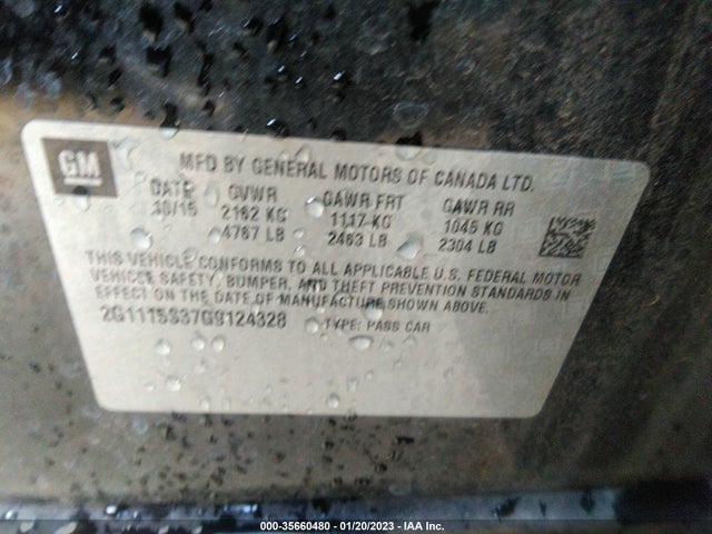 Chevrolet IMPALA LT 2016 2G1115S37G9124328 Image 10