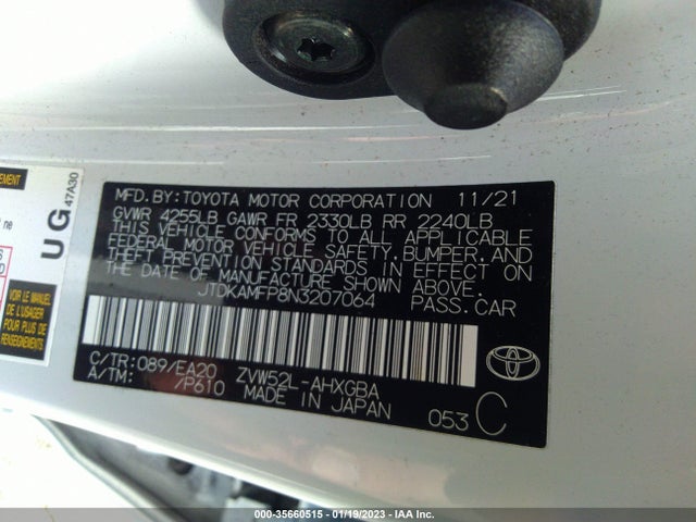 2022 Toyota Prius, VIN: JTDKAMFP8N3207064