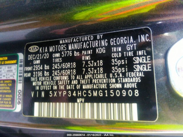 5XYP34HC5MG150908 KIA Telluride Ex