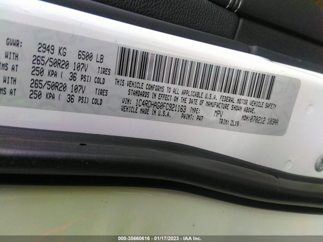 Dodge Durango Sxt 2015 1C4RDHAG0FC921163 Image 11