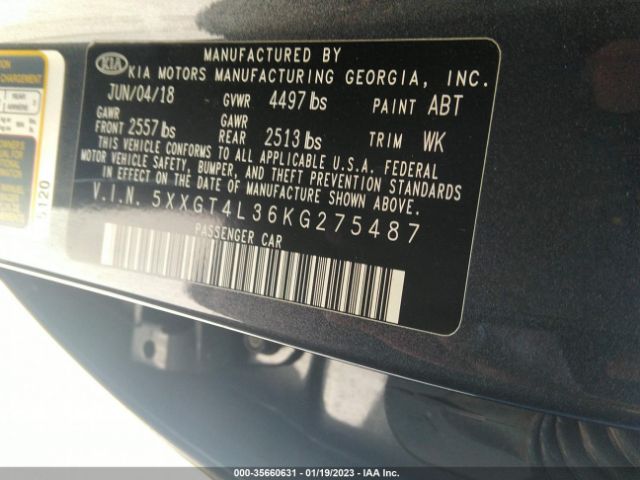 5XXGT4L36KG275487 KIA Optima Lx