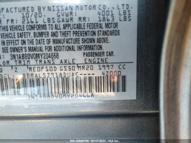 2021 Nissan Sentra, VIN: 3N1AB8DV0MY204668