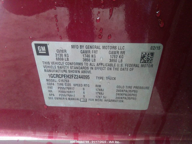 2015 Chevrolet Silverado 1500, VIN: 1GCRCPEH2FZ244095