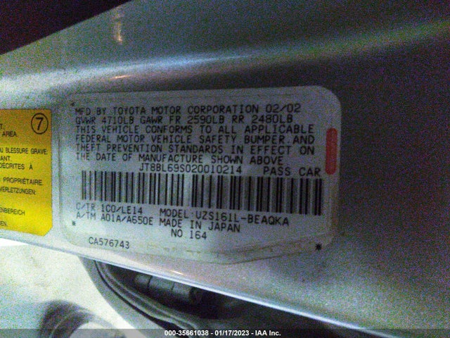 JT8BL69S020010214 Lexus GS 430
