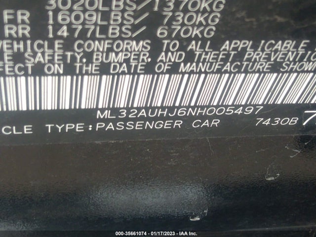 ML32AUHJ6NH005497 Mitsubishi Mirage Es/le