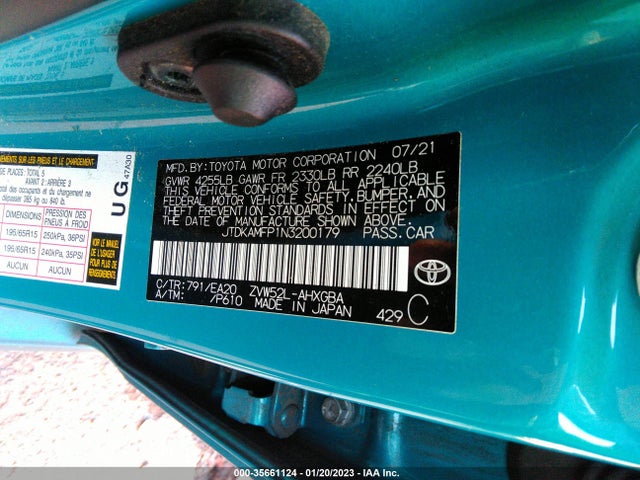 2022 Toyota Prius, VIN: JTDKAMFP1N3200179
