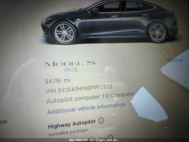 Tesla Model S 60 Kwh Battery/p85 2014 5YJSA1H1XEFP52922 Image 12