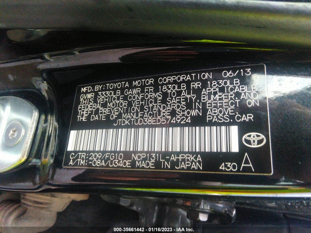 2014 Toyota Yaris, VIN: JTDKTUD38ED574924