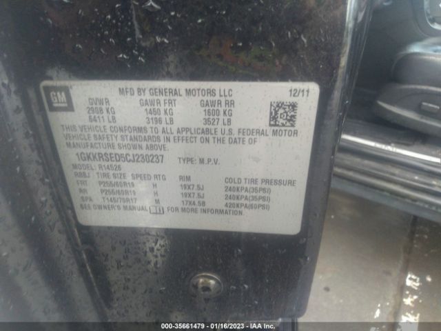 1GKKRSED5CJ230237 GMC Acadia Slt2