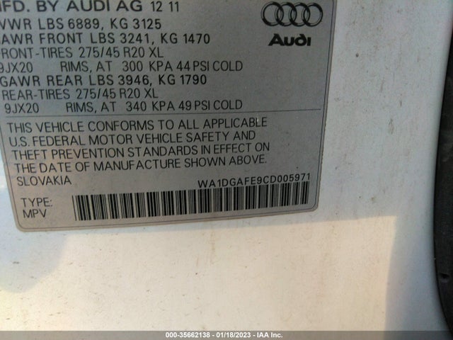 WA1DGAFE9CD005971 Audi Q7 3.0t S Line