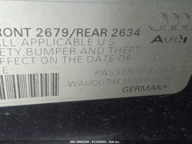 Audi A6 2005 WAUDG74F95N063674 Image 10