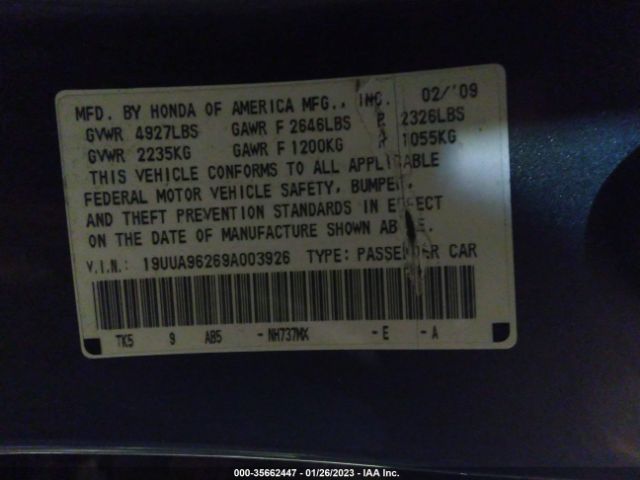 19UUA96269A003926 Acura TL
