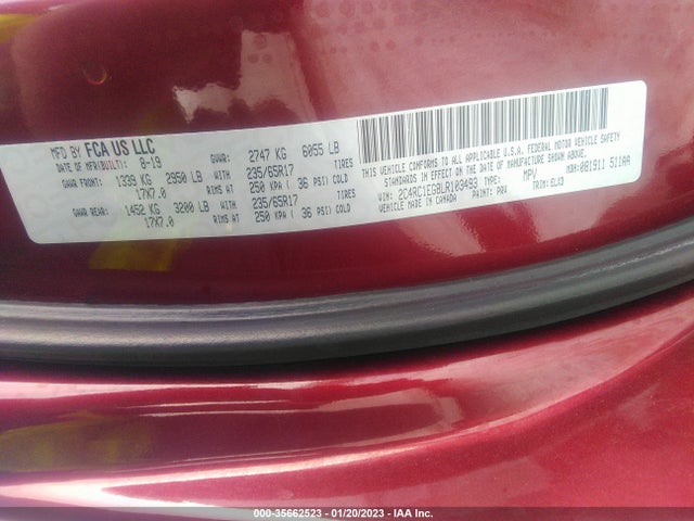 Chrysler Pacifica Touring L Plus 35th 2020 аукцион фото