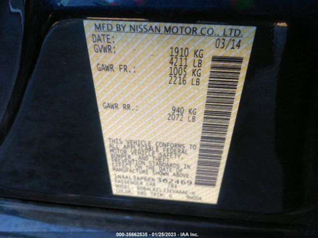 1N4AL3AP6EN362469 Nissan Altima 2.5 S