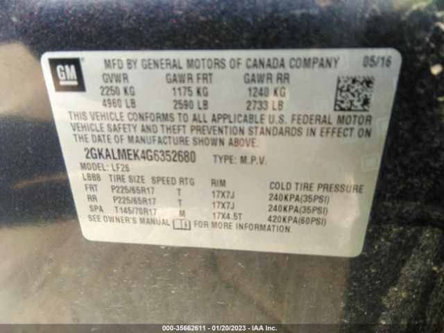 2GKALMEK4G6352680 GMC Terrain Sle