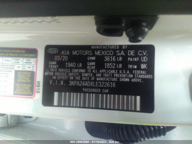 2020 Kia Rio, VIN: 3KPA24ADXLE322616