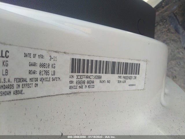 3C3CFFAR4CT103980 Fiat 500 POP